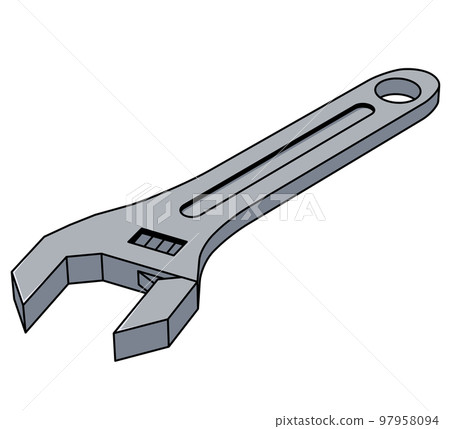 Illustration with an open monkey wrench 97958094