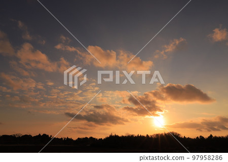 Sunset sky and sunset clouds Sunset sky and sunset clouds 97958286