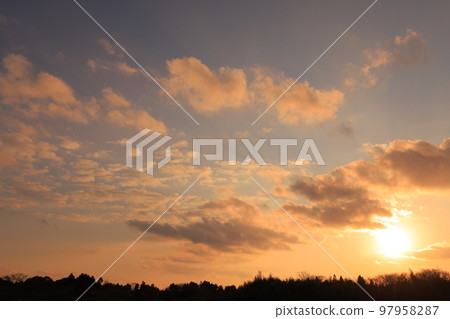 Sunset sky and sunset clouds Sunset sky and sunset clouds 97958287