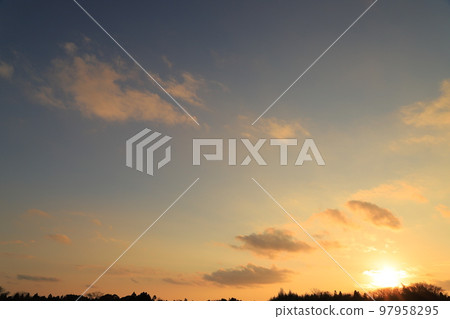 Sunset sky and sunset clouds 97958295