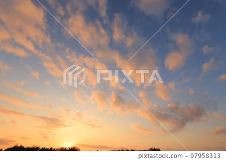 Sunset sky and sunset clouds 97958313