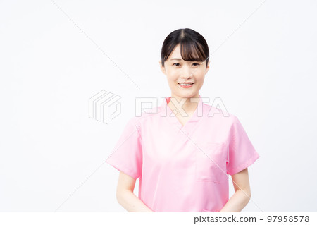 Young female nurse wearing a pink scrub 97958578
