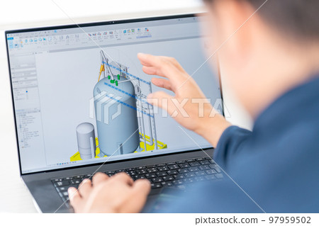 3D CAD 3D 3DCG building equipment design water tank businessman 97959502