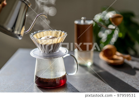 Coffee coffee hand drip ORIGAMI extraction steam metal counter 97959531