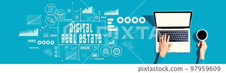 Digital Real Estate concept with person using a laptop 97959609
