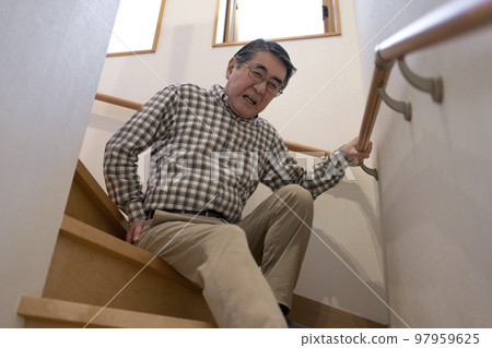 Senior man falling down the stairs 97959625
