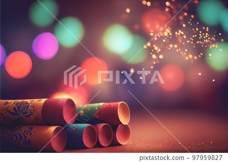 Chinese New Year Festival background and decorations Firecrackers. 3D illustration Chinese New Year Festival background and decorations Firecrackers. 3D illustration 97959827