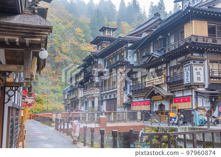 Yamagata Prefecture Ginzan Onsen in Autumn 97960874