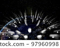 Planet Earth covered in a network. Elements of this image furnished by NASA. 97960998