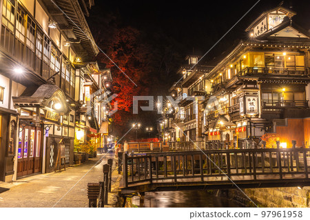 Yamagata Prefecture Ginzan Onsen / Illumination 97961958