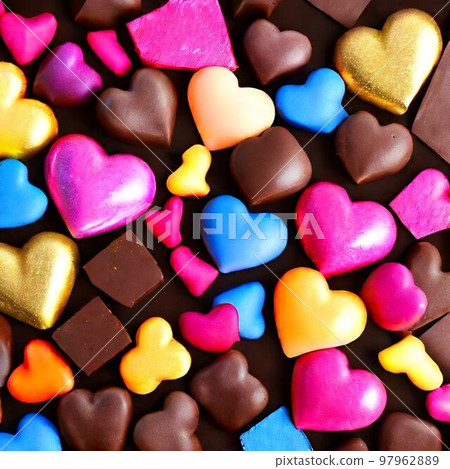 Colorful chocolates for Valentine's Day Colorful chocolates for Valentine's Day 97962889