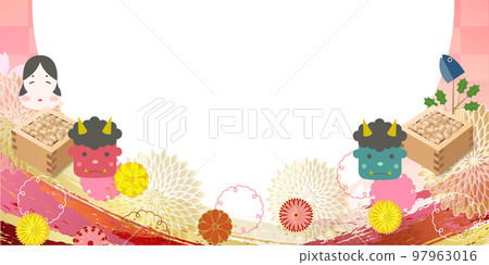 節分食人魔圖案背景 節分食人魔圖案背景 97963016