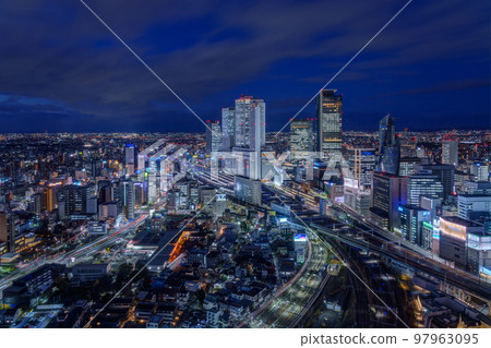[城市景觀]名古屋市中心的夜景 97963095