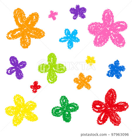 crayon material hand painted flowers crayon material hand painted flowers 97963096