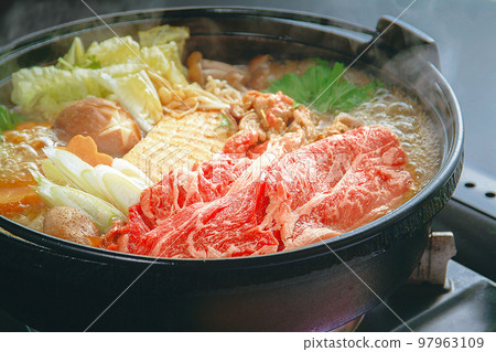 Sukiyaki pot dish image Sukiyaki pot dish image 97963109