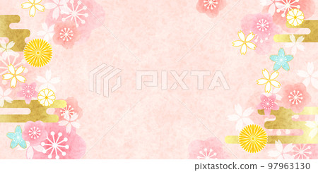Plum Setsubun Japanese pattern background Plum Setsubun Japanese pattern background 97963130