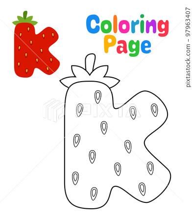 Coloring page with Alphabet K for kids 97963407