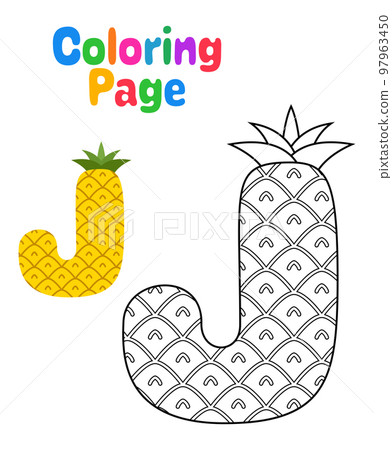 Coloring page with Alphabet J for kids 97963450