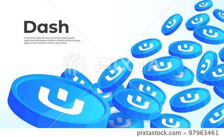 DASH cryptocurrency concept banner background. DASH cryptocurrency concept banner background. 97963461