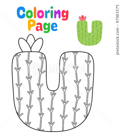 Coloring page with Alphabet U for kids 97963575