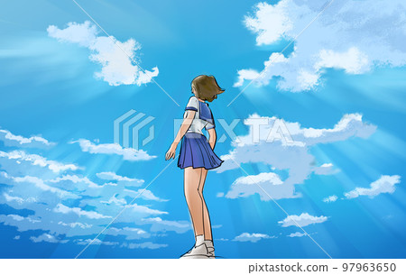 以未來夢想為目標的女學生 以未來夢想為目標的女學生 97963650