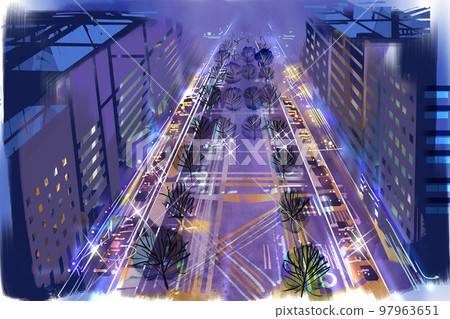 航拍夜景 航拍夜景 97963651