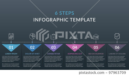 Infographic Template with 6 Steps 97963709