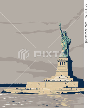 Statue of Liberty in the Statue of Liberty National Monument WPA Poster Art 97964127