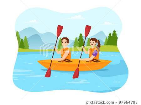 People Enjoying Rowing Illustration with Canoe and Sailing on River or Lake in Active Water Sports Flat Cartoon Hand Drawn Template People Enjoying Rowing Illustration with Canoe and Sailing on River or Lake in Active Water Sports Flat Cartoon Hand Drawn Template 97964795