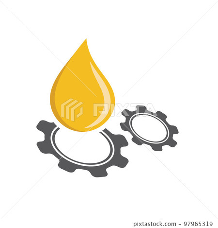 gear lubrication oil vector icon concept design 97965319