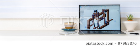 3D CAD 3D 3DCG building equipment design electronic mixer tap banner 97965876