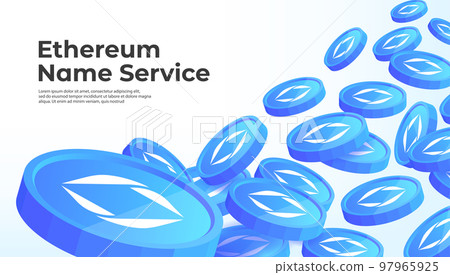 Ethereum Name Service (ENS) cryptocurrency concept banner background. 97965925