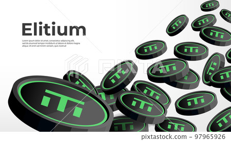 Elitium (EUM) cryptocurrency concept banner background. Elitium (EUM) cryptocurrency concept banner background. 97965926