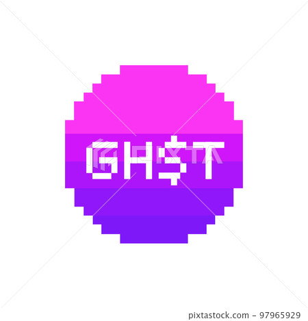 Aavegotchi (GHST) coin icon isolated on white background. 97965929