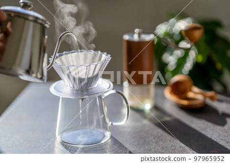 Coffee coffee hand drip ORIGAMI extraction steam metal counter 97965952