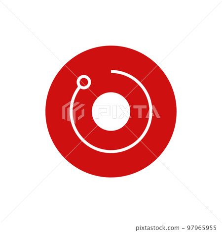 Render Token RNDR coin icon isolated on white Stock