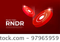Render Token (RNDR) coin cryptocurrency concept banner background. 97965959