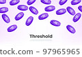 Threshold (T) coin falling from the sky. T cryptocurrency concept banner background. 97965965
