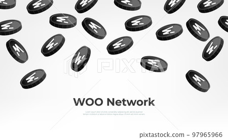 WOO Network (WOO) coin falling from the sky. WOO cryptocurrency concept banner background. 97965966