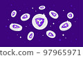 Symbol (XYM) coins falling from the sky. XYM cryptocurrency concept banner background. 97965971