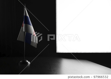 Small national flag of the Netherlands Antilles on a black background Small national flag of the Netherlands Antilles on a black background 97966532
