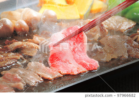 Yakiniku image on a hot plate 97966682