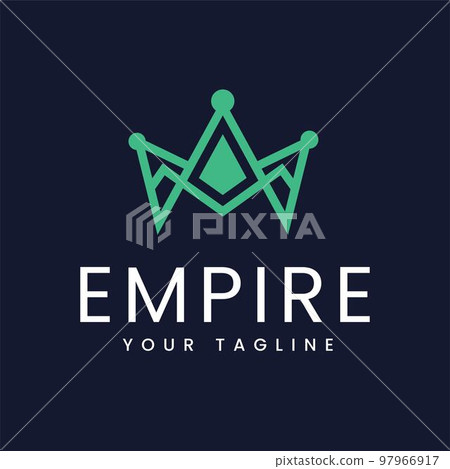 Luxury royal crown logo representing king or queen in simple and modern line art style. symbol of power. Vector illustration Luxury royal crown logo representing king or queen in simple and modern line art style. symbol of power. Vector illustration 97966917
