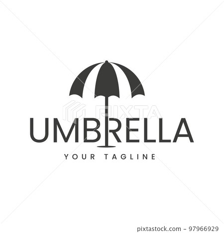 Logo illustration simple umbrella word sign R, design template, symbol, icon 97966929