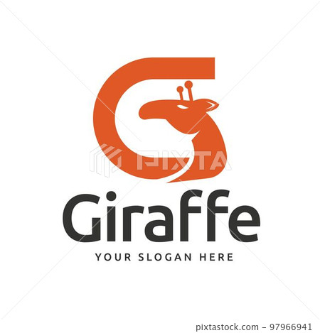 Giraffe head illustration logo from letter G. G word sign logo, symbol, template, icon design Giraffe head illustration logo from letter G. G word sign logo, symbol, template, icon design 97966941