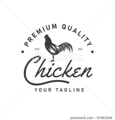 Vintage retro style chicken meat label logo design.illustration,symbol,symbol,vector template Vintage retro style chicken meat label logo design.illustration,symbol,symbol,vector template 97967006