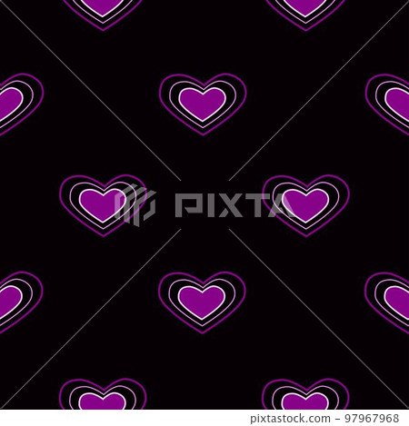Y2k glamour pink seamless pattern. Backgrounds in trendy 2000s emo girl kawaii style. Pink hearts on black background. Y2k glamour pink seamless pattern. Backgrounds in trendy 2000s emo girl kawaii style. Pink hearts on black background. 97967968