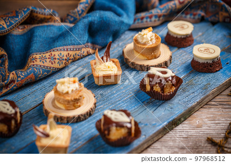 Delicious assorted mini dessert Delicious assorted mini dessert 97968512