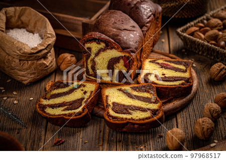 Still life of walnut loaf bread 97968517