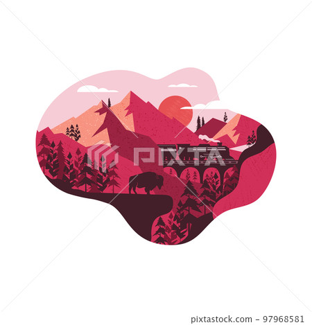 Summer adventure in wild nature design Summer adventure in wild nature design 97968581